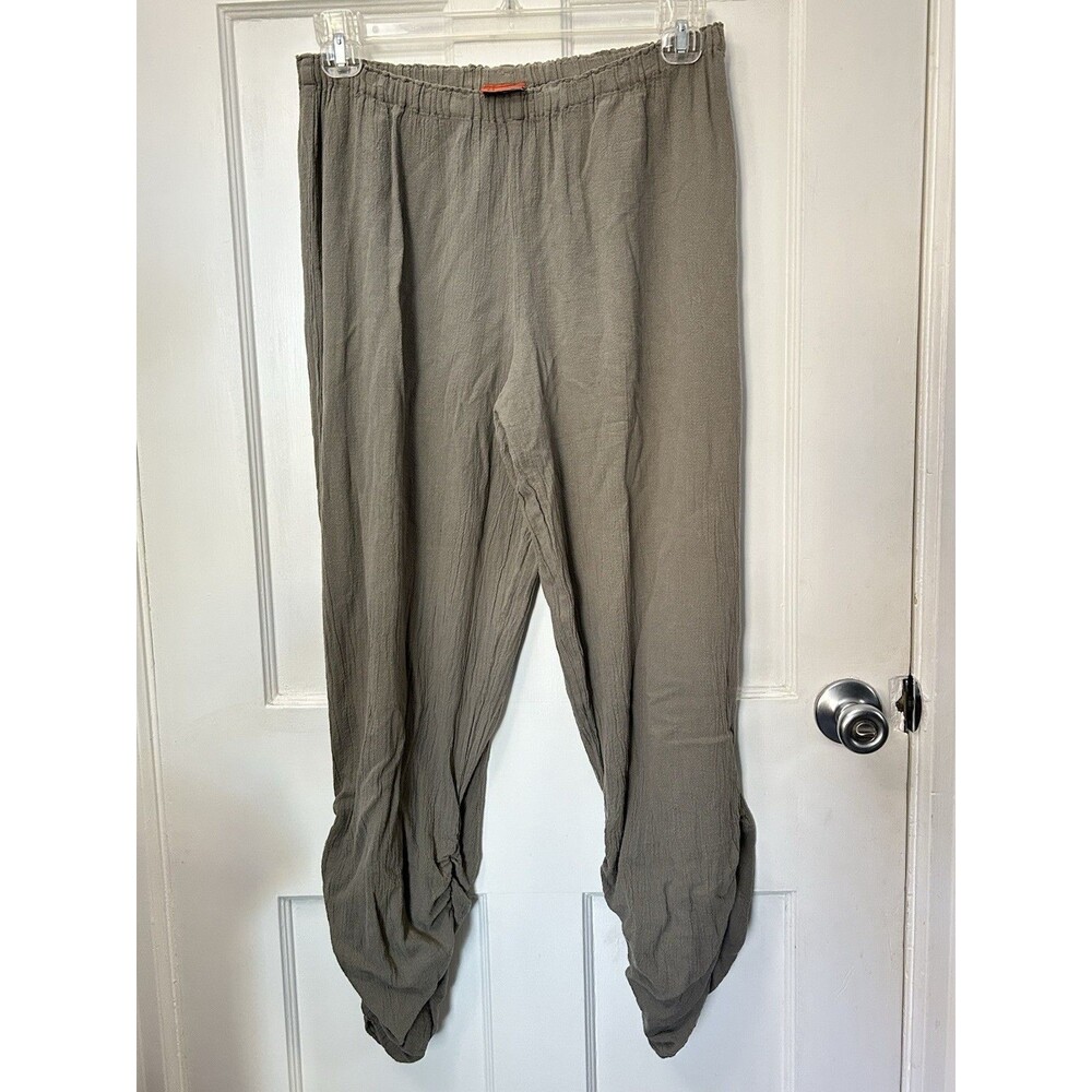 Oh My Gauze! Essie Pull On Pants Women Sz 2 XL Lagenlook Ruched Hem Boho Beach